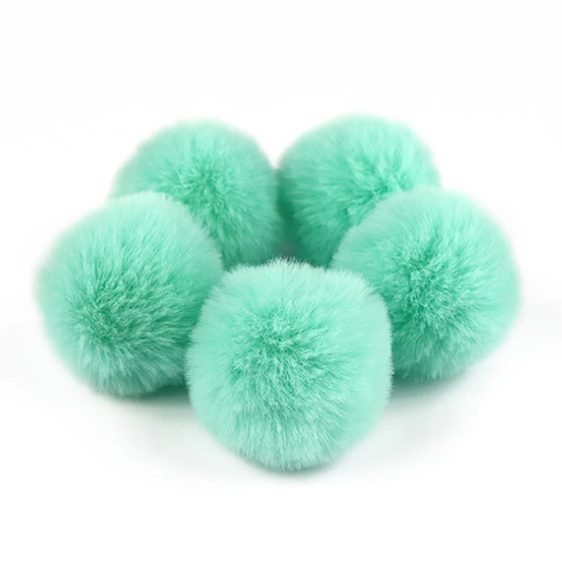 4 шт. 5 см круглая шерстяная шапка с искусственным лисьим помпоном и для