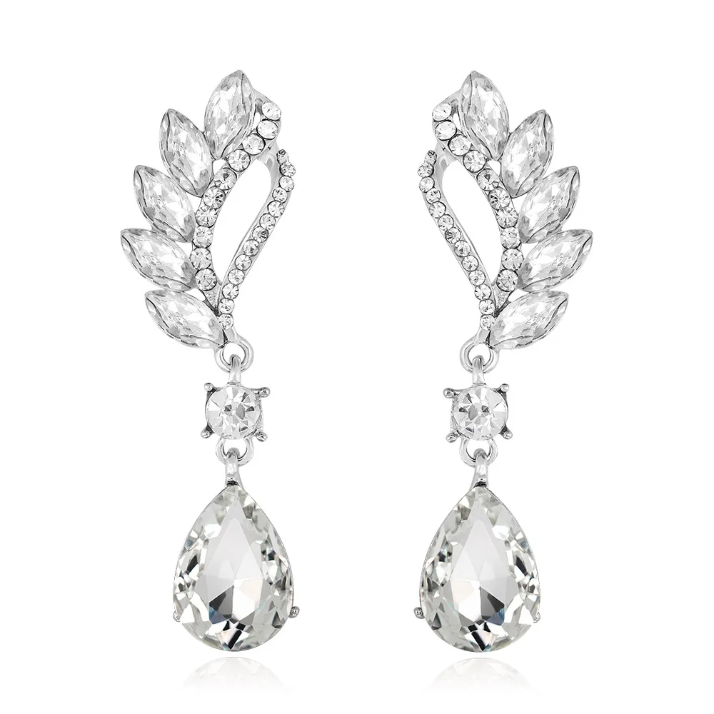 Круглые серьги подвески серебряного цвета с кристаллами|Серьги-подвески| |