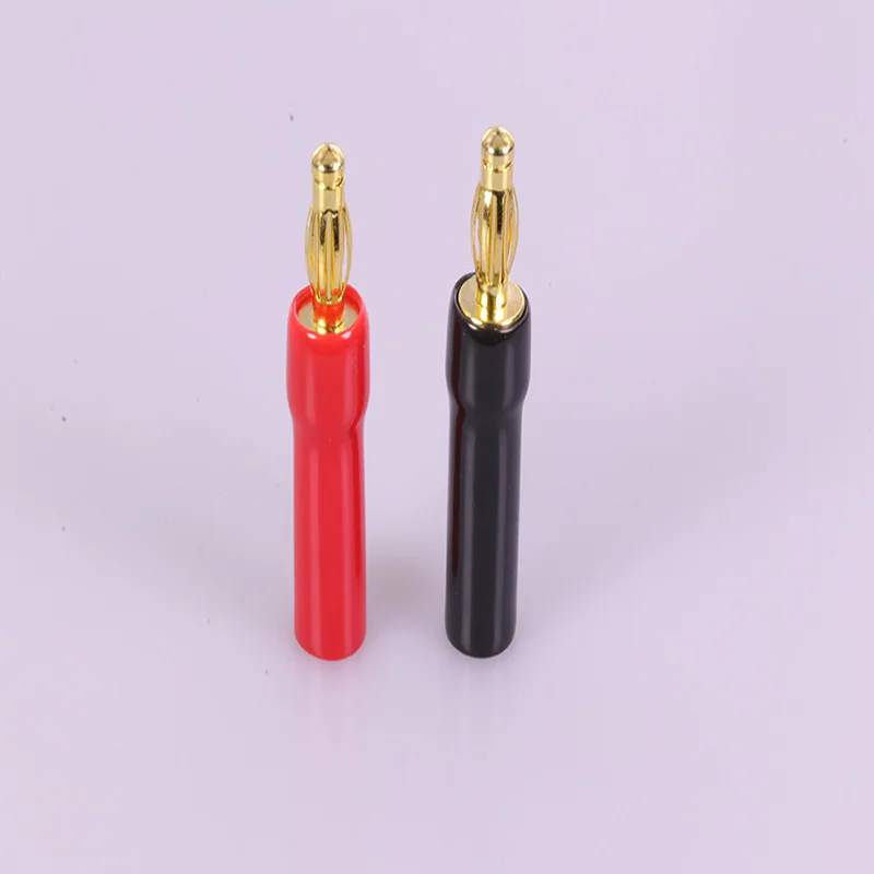 2 шт./1 пара 4 мм банан позолоченный спикер разъем адаптера аудио провода черный и