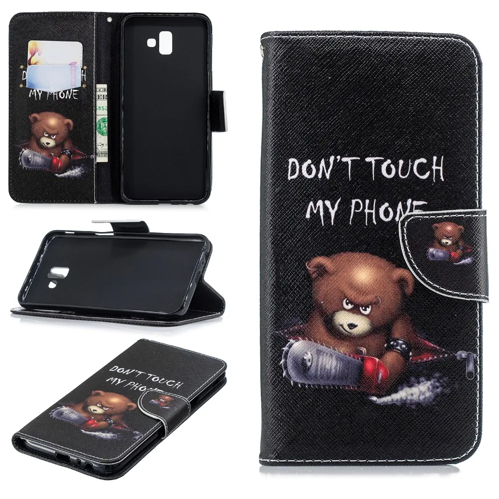 Butterfly Bear Feather Case For coque Samsung Galaxy J6 Plus 2018 S9 A6 A7 A8 J4 Funda Etui | Мобильные телефоны и