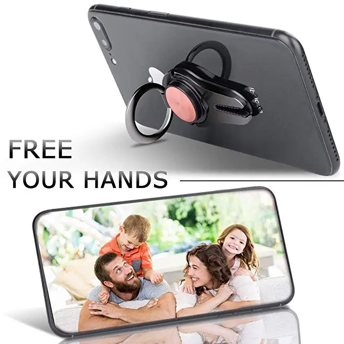 Автомобильный держатель для телефона 2 в 1 Автомобильный держатель на вентиляционное отверстие кольцо-держатель на палец держатель на 360 ° Вращение металлическая подставка держатель для мобильного телефона