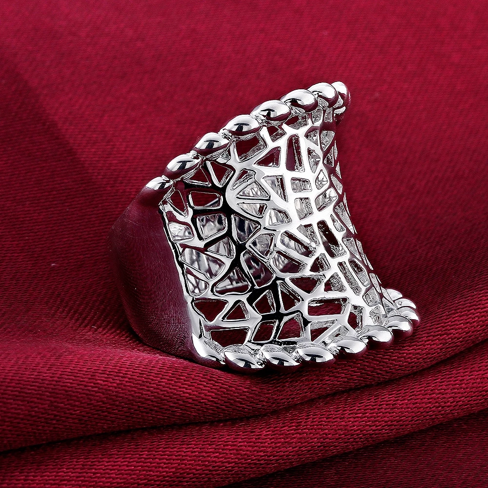 Топ с серебряным покрытием 925 кольца для Для женщин Модные украшения широкий