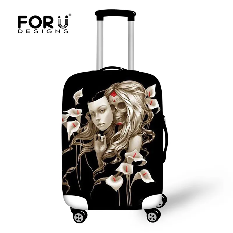 XD063 FORUDESIGNS, защитный чехол для путешествий, пылезащитный чехол с черепом для 18-28 дюймов, чехол, эластичное водонепроницаемое покрытие чемодана - Цвет: XD063