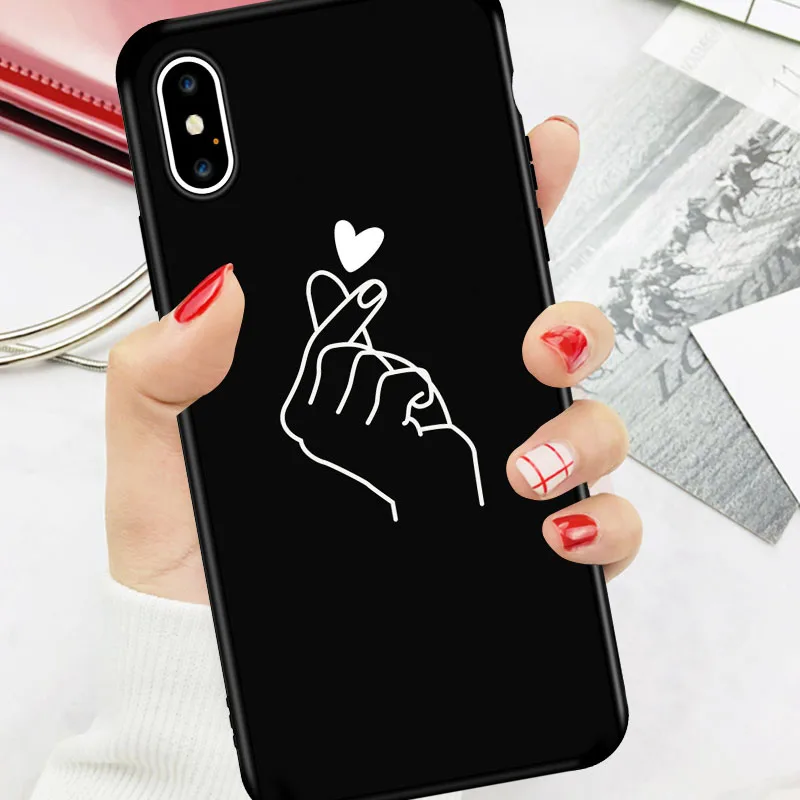 Чехол JAMULAR для телефона с сердечками и надписью iphone 7 XS MAX XR X 6 6s 8 Plus матовый мягкий