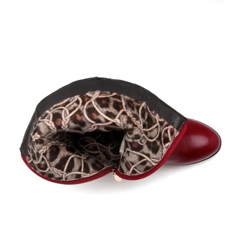 LUISVUIS плюс размер 34-48 Для женщин на высоком каблуке ботинки до середины икры Bling