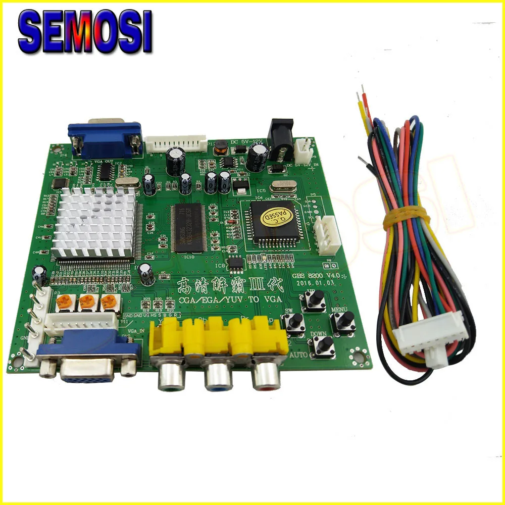 CGA в VGA конвертер CGA/EGA/YUV/RGB HD видео плата 1 выход Аркада Jamma игровой монитор к ЖК-GBS-8200
