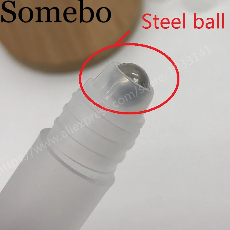 

Frosted Empty Frosted Plastic Essential oil Roll On Bottle Vials with stainless steel metal roller ball for perfume aromatherap