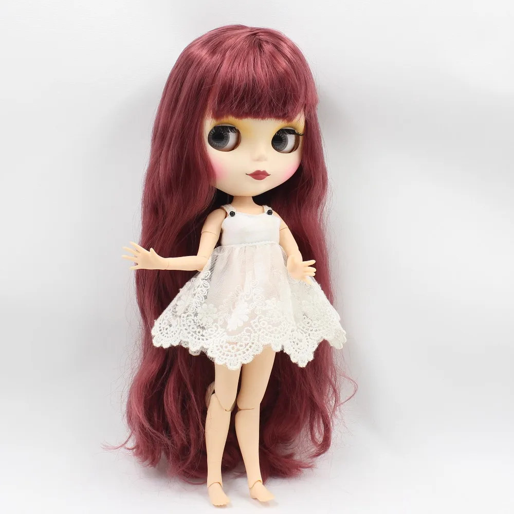 Ледяная кукла DBS Blyth 1/6 bjd темно красные волосы матовое лицо совместное тело