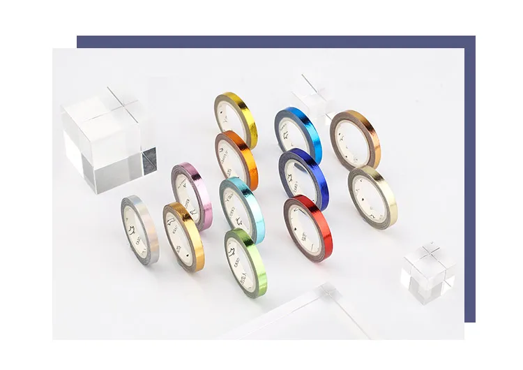 1 Roll/set Slim Washi Tape 5mmx5m Laser Masking Tape for Decoration DIY Album Scrapbook Planner School Office Supplies