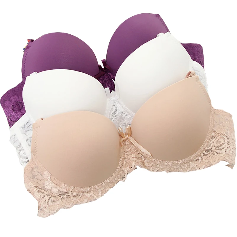 Бюстгальтер пуш-ап черного цвета для маленькой груди сексуальный кружевной