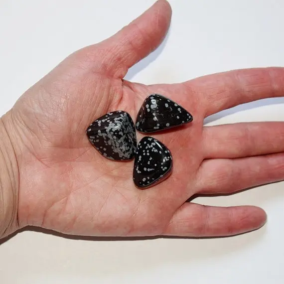 3 шт подлинный обсидиановый камень снежинки целебный кристалл медицинский мешок