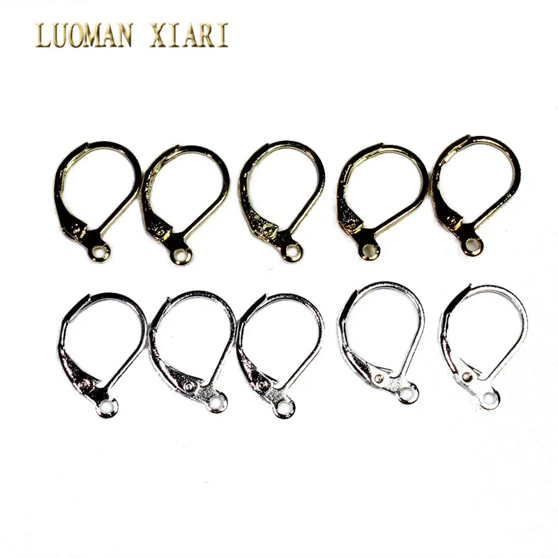 Оптовая продажа 20 шт. партия серебристые металлические серьги из цинкового