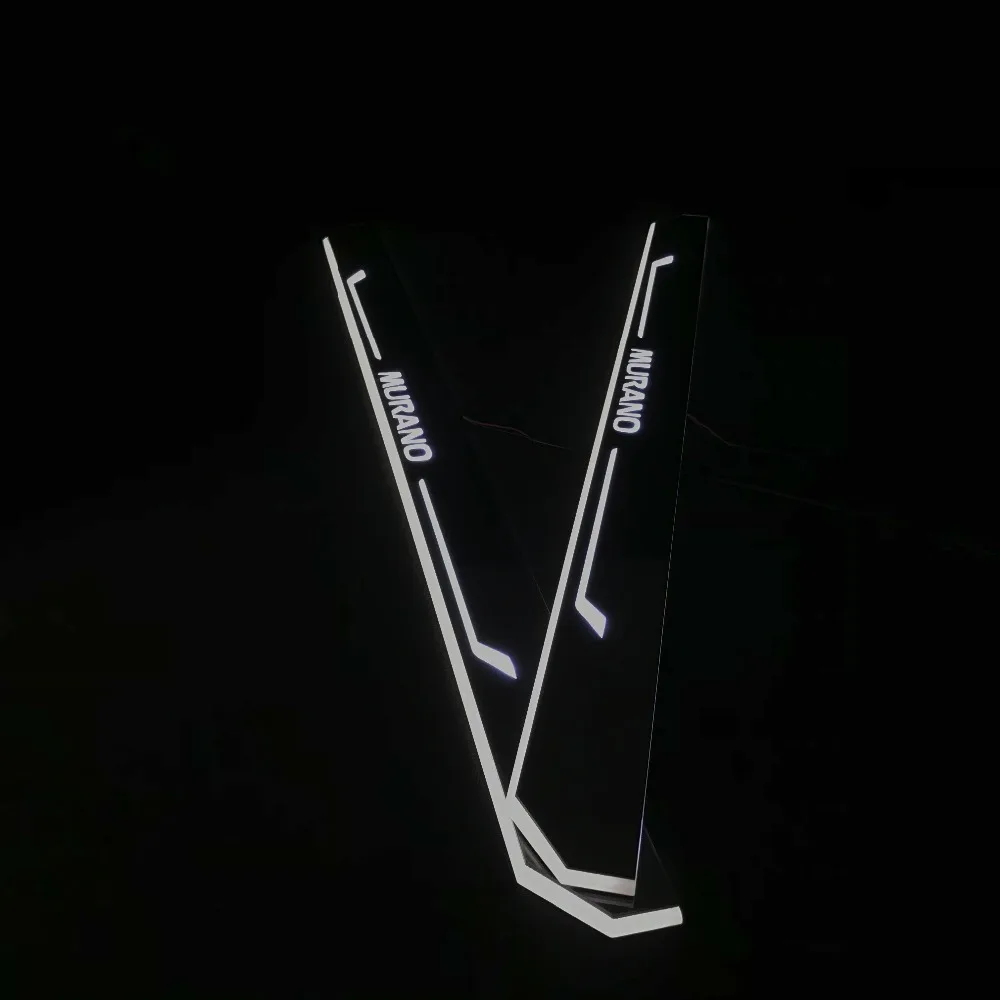 RQXR led движущиеся двери потертости для nissan МУРАНСКОГО динамического порога плиты плоский накладной поток/фиксированный свет, 2 шт