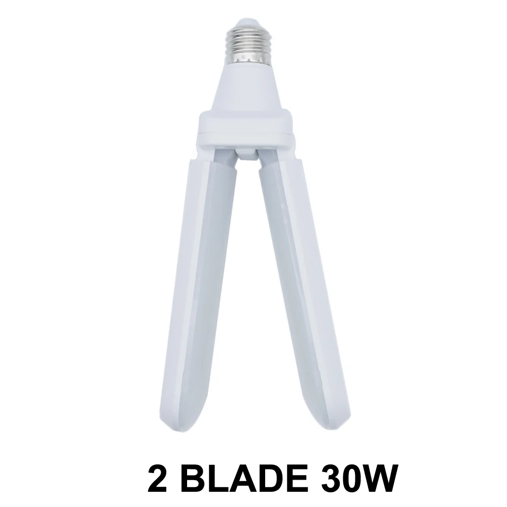 2 Blade 30W 96-265 в E27 светодиодная лампа складная лопасть вентилятора 30 Вт 45 Вт 60 Вт Светодиодная лампа супер яркий белый 6500K для внутреннего дома потолочный светильник - Испускаемый цвет: 2 Blade 30W