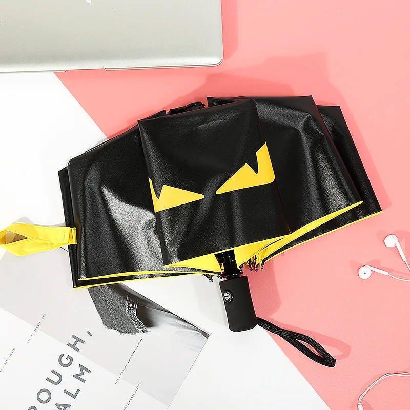 Little Devil Male and Female Folding Umbrella Black Plastic Dual-use Sunscreen Anti-UV | Дом и сад