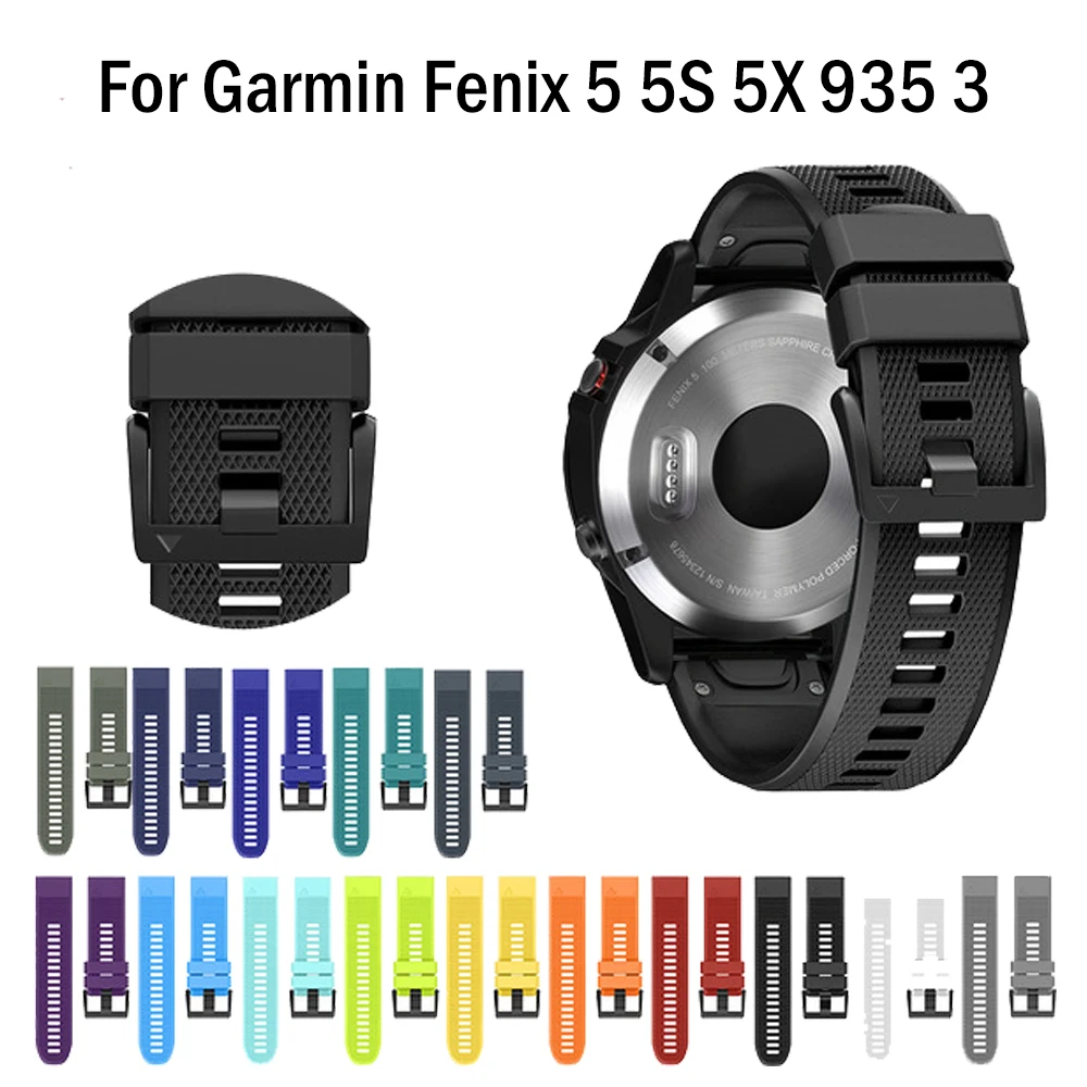 Ремешок силиконовый для наручных часов Garmin Fenix 5X 5 5S Plus 3 HR Forerunner 935 | Электроника