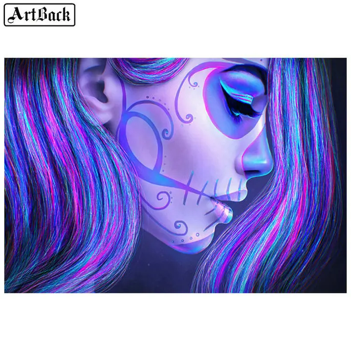 Распродажа 5d алмазная живопись Череп женщина Полная работа квадратные иконы 3d