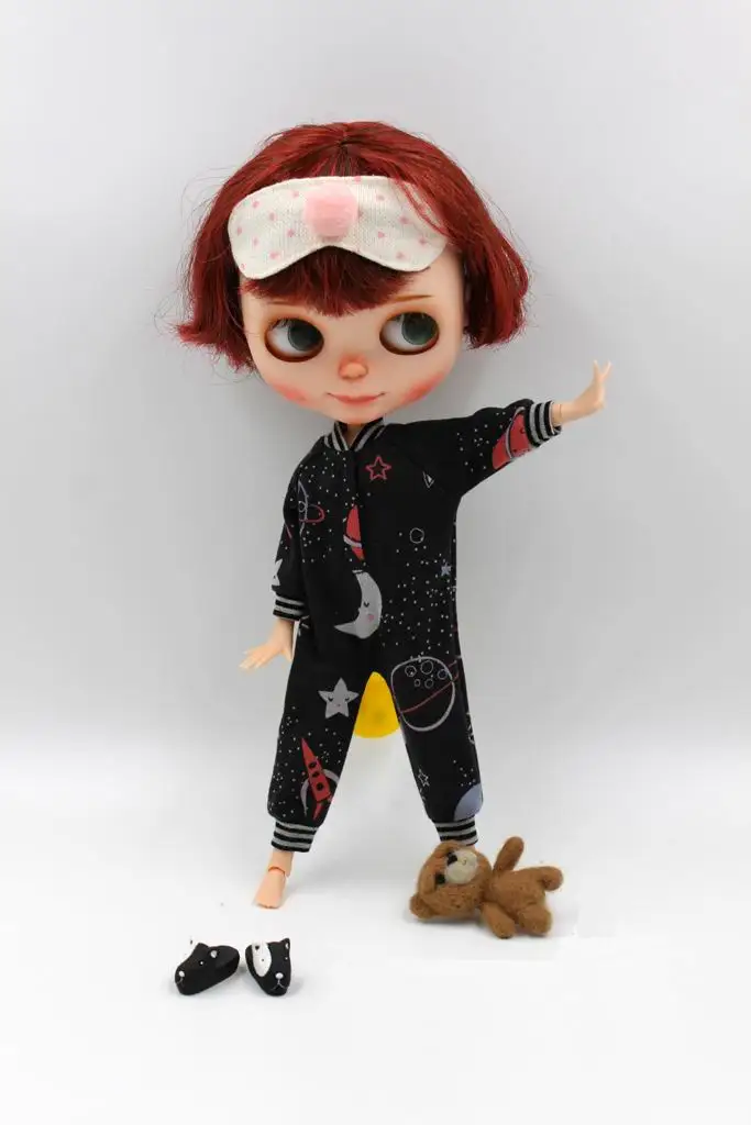 JSB14 Bute BJD кукольная одежда комплект из двух предметов костюмы для Blyth кукольная пижама и глаз кукла в маске одежда куклы аксессуары