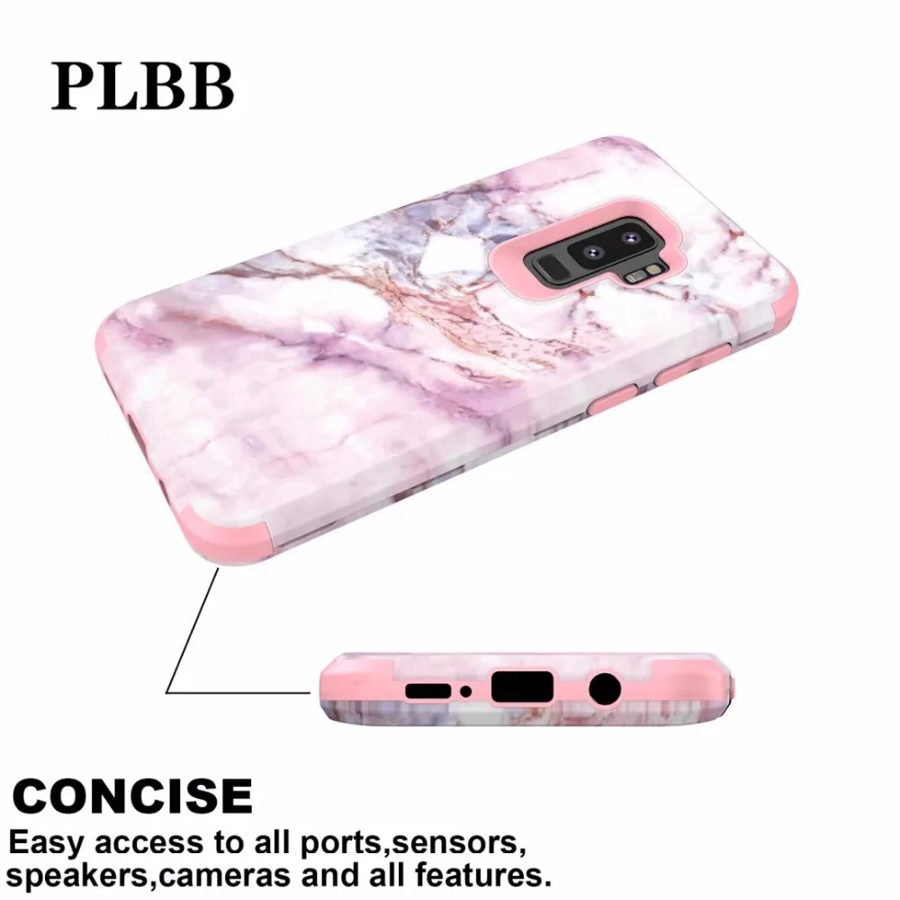 PLBB мраморный сверхпрочный ударопрочный чехол для телефона Samsung Galaxy S9 Plus Note 8
