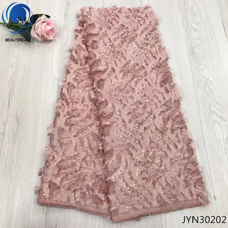 BEAUTIFICAL Королевский белый французский Тюль кружевная ткань 2018 Высокое качество 3d