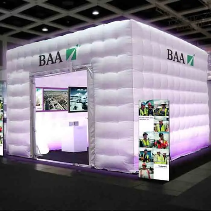 للبيع رائجة البيع 3.6 متر العملاق خيمة نفخ مكعب LED كابينة تصوير نفخ كشك للمعرض