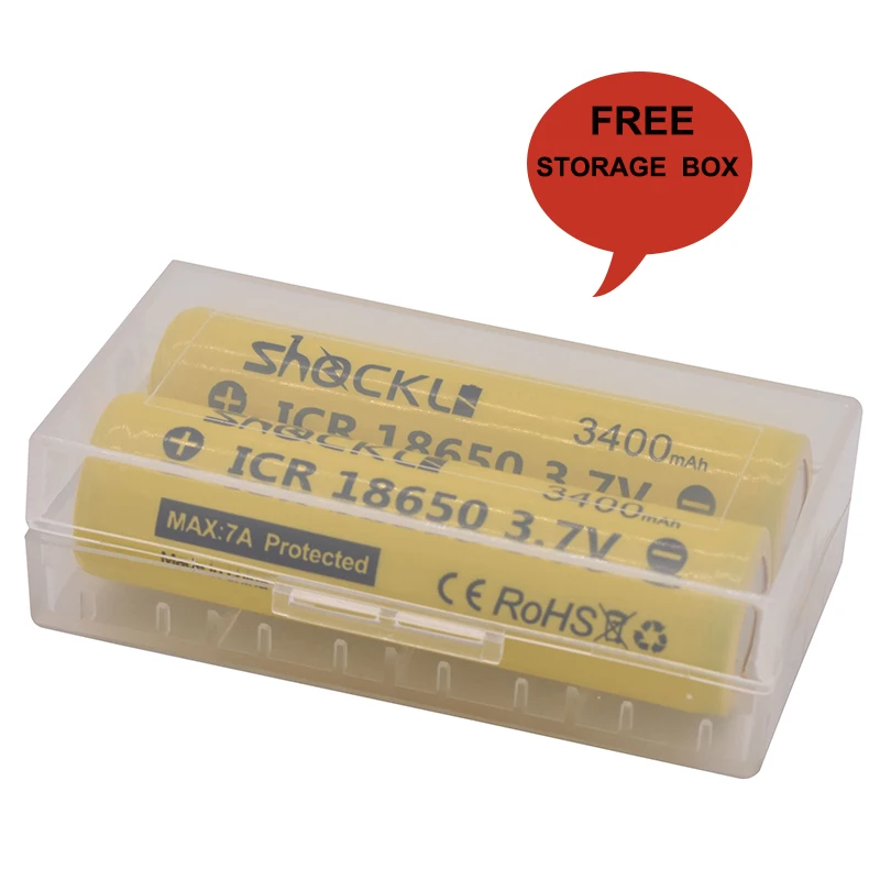 Новый литиевый аккумулятор Shockli 18650 3 7 в 3400 мАч защищенный для фонарика высокой