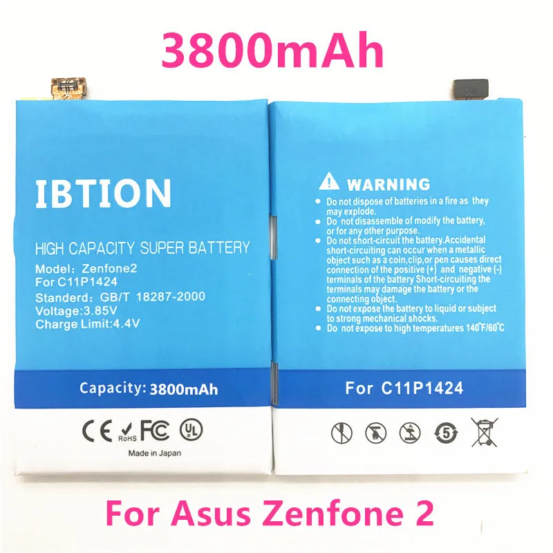 Ibtion 3800 мА/ч C11P1424 Батарея для Asus Zenfone 2 ZE551ML ZE550ML 5 дюймов Z00AD Z00ADB Z00A Z008D | Мобильные