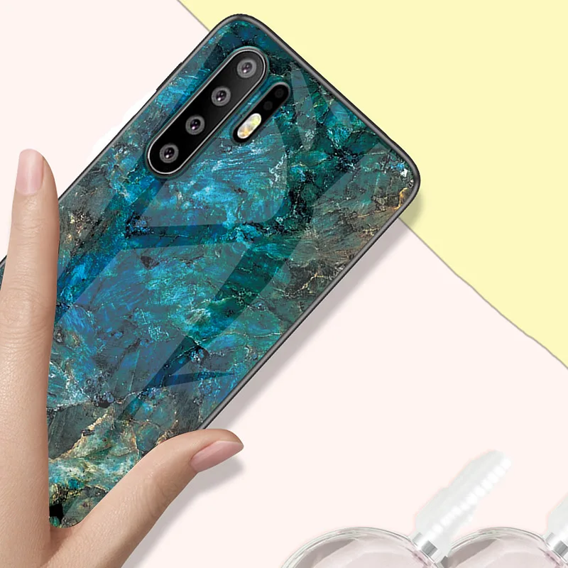 Роскошные Стекло чехол для huawei p30 Pro Чехол с уровнем твердости 9 H закаленное