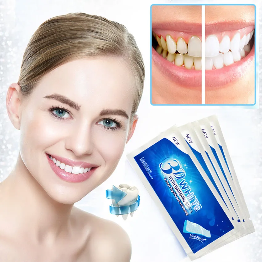3 пары/партия 3D отбеливающий гель полоски Ярко белая Dental лечения набор для