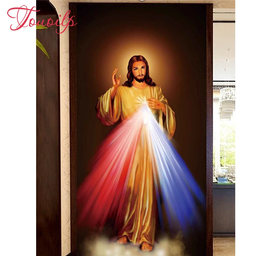 5D DIY Алмазная вышивка Иисус Христос религиозные изображения Декор для дома Полный набор Мозаика с квадратными и круглыми стразами Картина крестиком.