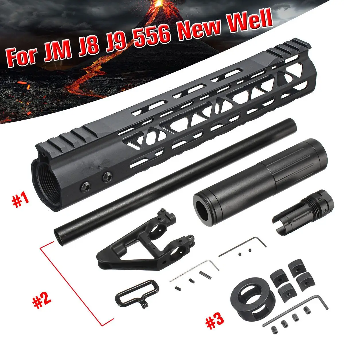 Металлический Fishbone обновленный материал, защита рук для JinMing Gen8 Gen9 556 ame, водный гель, бластеры, игрушки, пистолеты, Сменные аксессуары