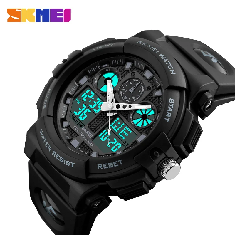

SKMEI Sports Watch Men Digital Double Time Chronograph Watches 50M Watwrproof Week Display Wristwatches Relogio Masculino 1270