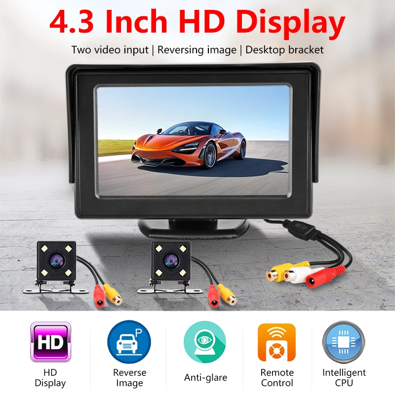 Jansite 4 3 &quotTFT LCD Автомобильный монитор HD дисплей камера обратная система Пакинг с