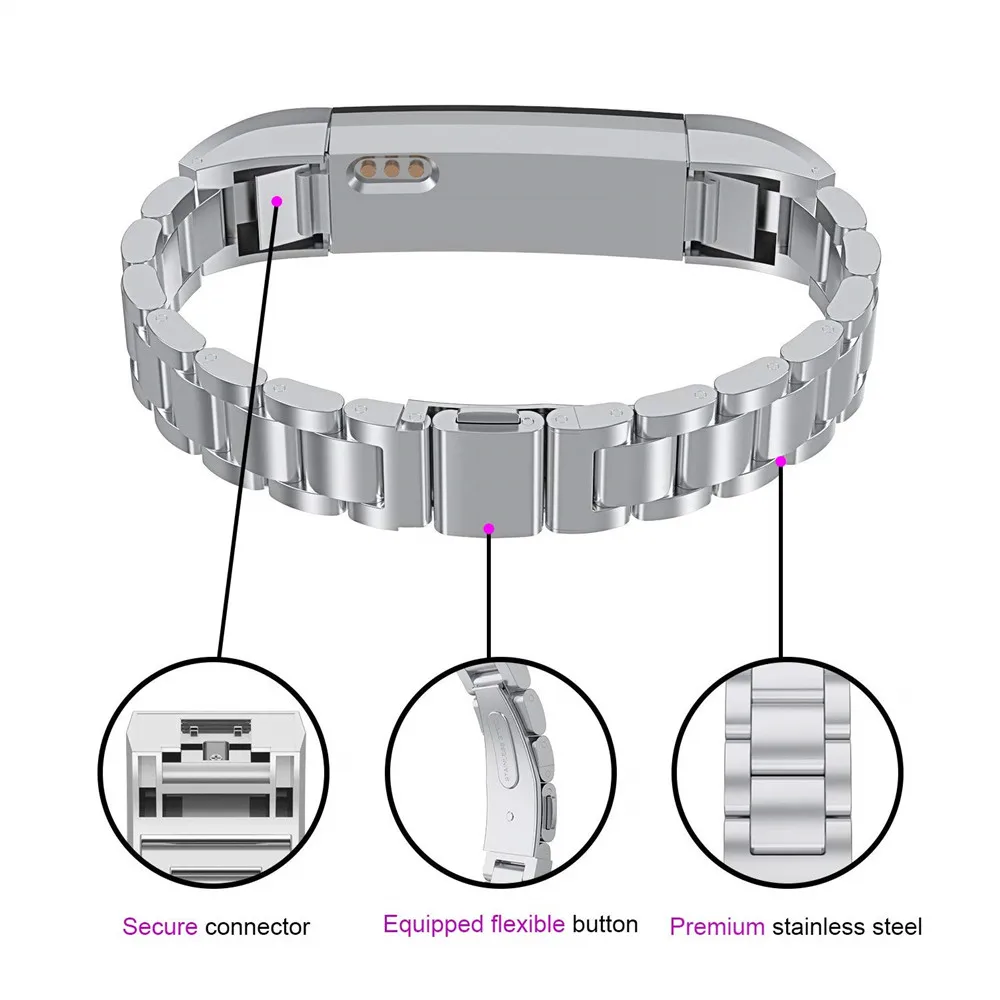 TORQUILA Stainless Steel Band Strap for Fitbit Alta / HR Adjustable Replacement Watch Metal Bracelet Wristband | Наручные часы