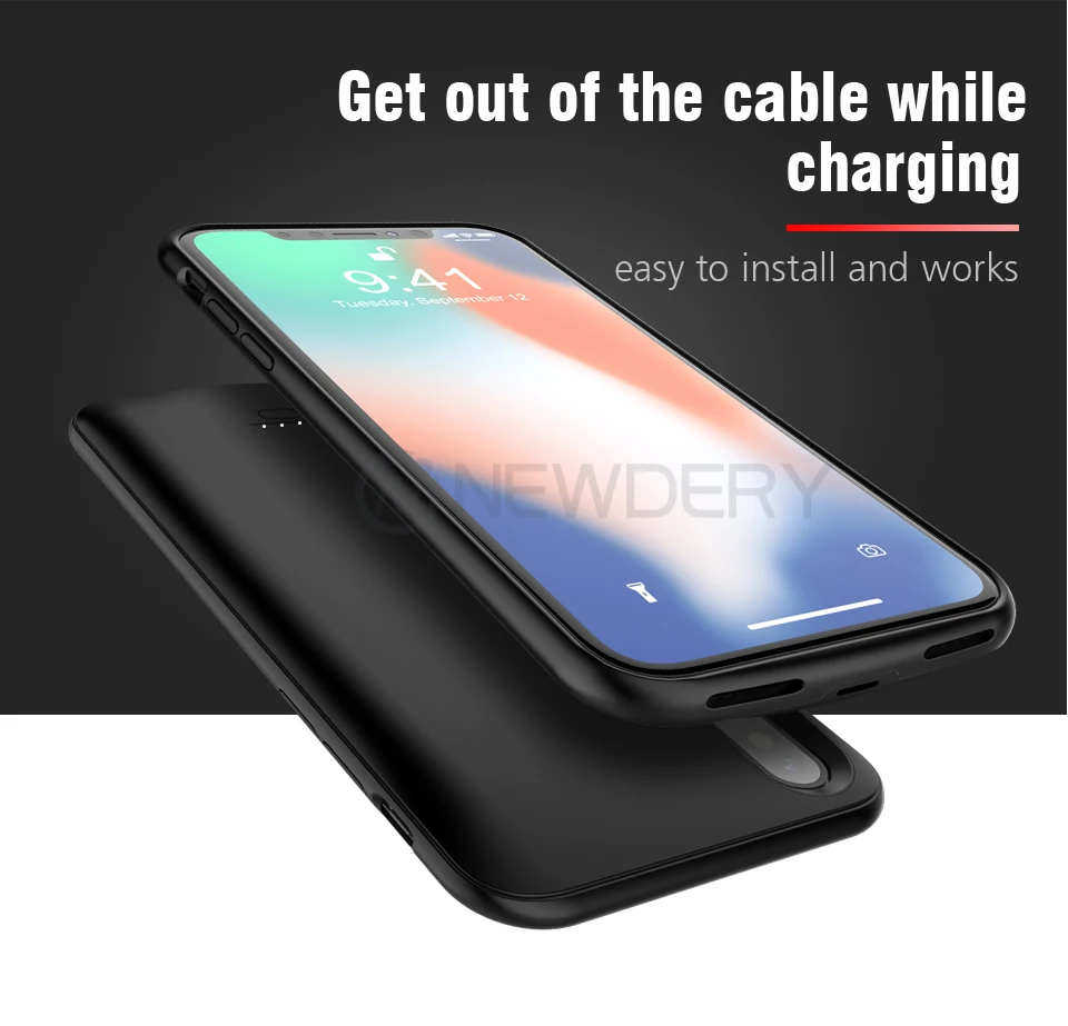 Чехол NEWDERY для iPhone X, XS, XR Max, 7+ 8+ SE, 5, 5S, 5500 мА/ч, чехол для iPhone 5, 10, 6 S, 7, 8 Plus