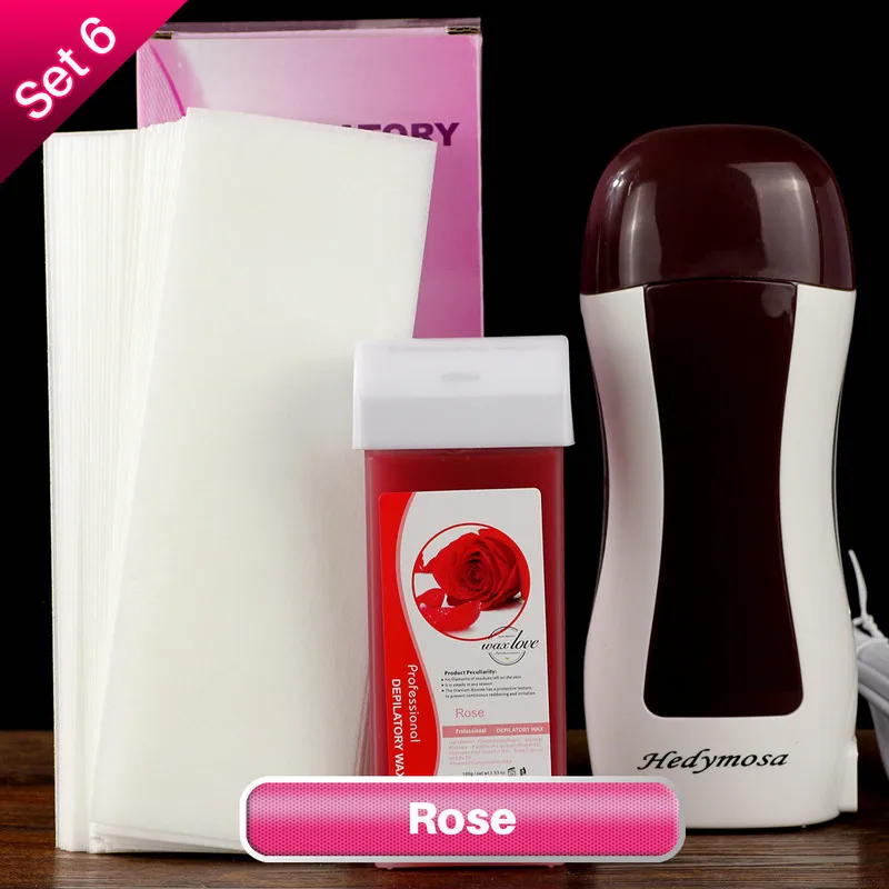 Set6 Rose Hedymosa бренд Кофе воском нагревательный аппарат удаления волос депиляция жидкость для снятия для бритья лица/тела Эпилятор 110 V/220-240 V 50/60Hz - Цвет: Set6 Rose