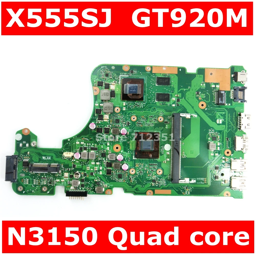 Материнская плата X555SJ MAIN_BD._ 0M /N3150/AS GT920M REV 2 0 для ASUS X555 X555S A555 A555S ноутбука 100%