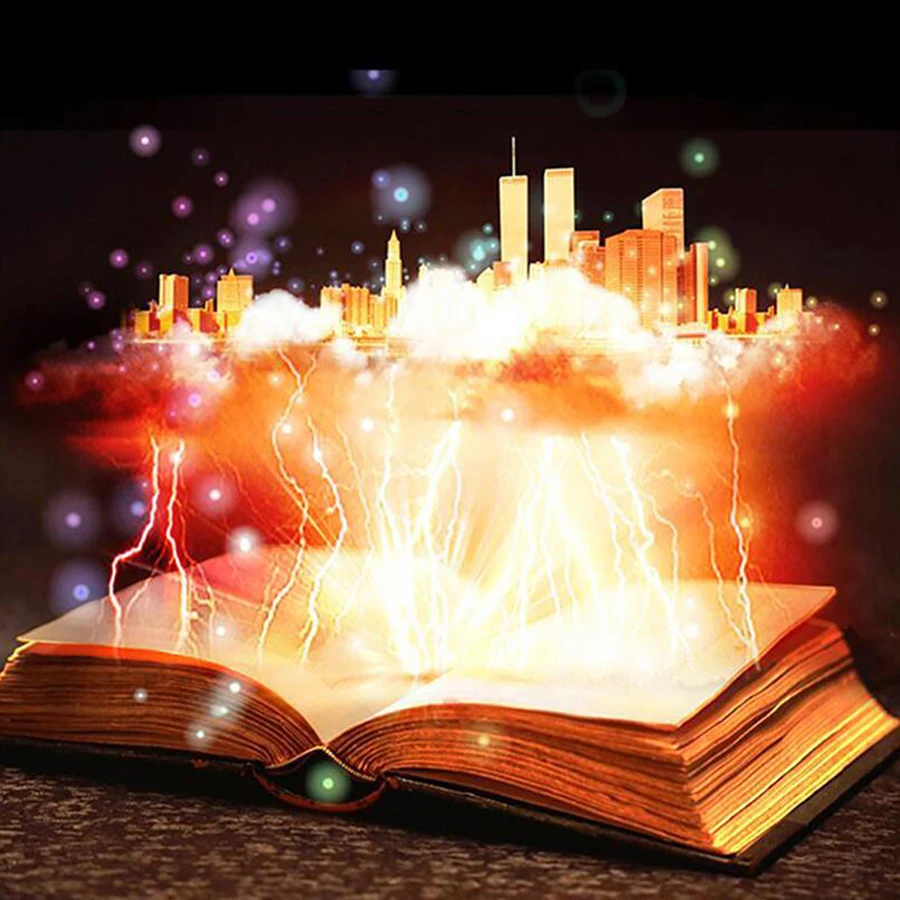 5D DIY Алмазная вышивка книга замок алмазная живопись Фэнтези город крестиком