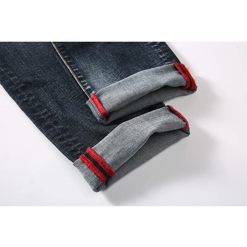 AIRGRACIAS известный бренд Fashion Denim Хлопковые джинсы Для мужчин прямые темно голубой