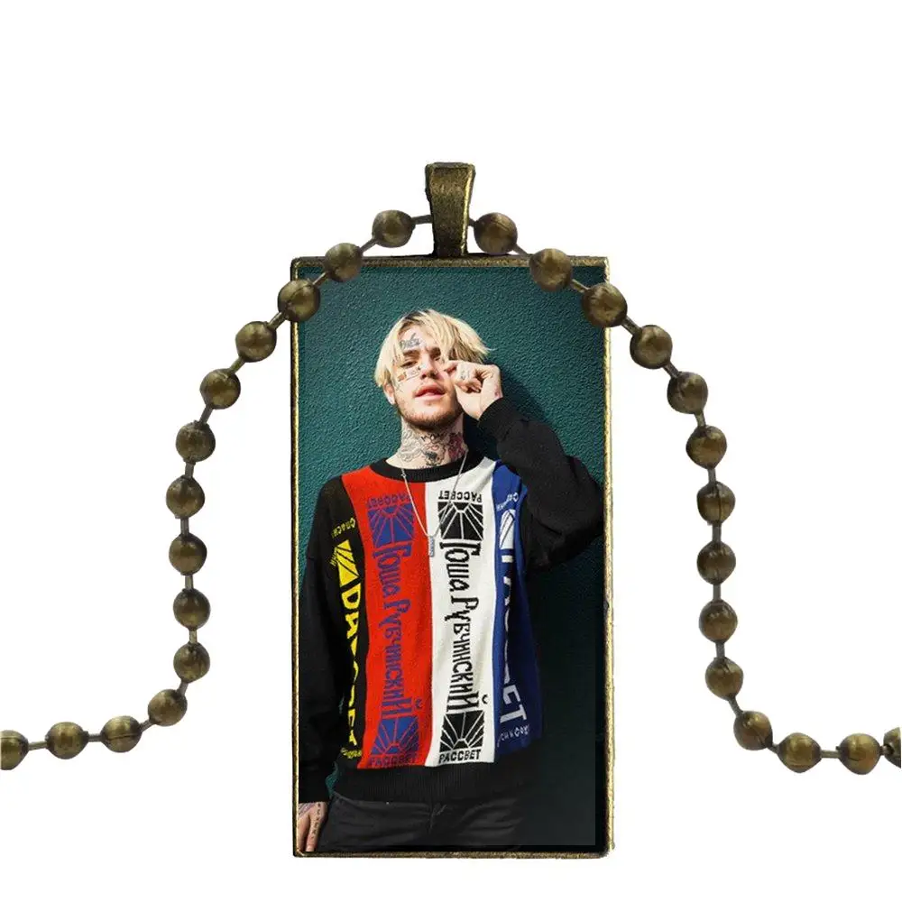 Для унисекс Rap Lil Peep Cool Bo модное ожерелье ручной работы Прямоугольная форма колье