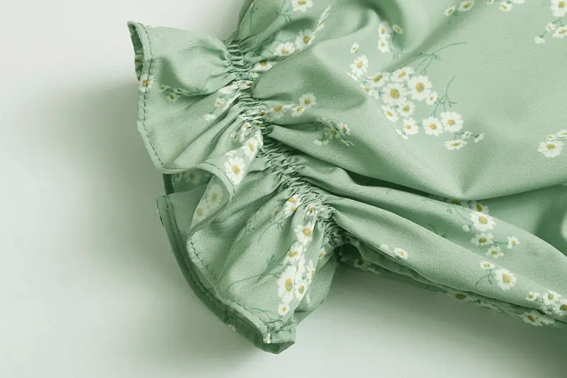 2019 г. новые женские агаровое кружево с цветочным принтом Повседневная Смок