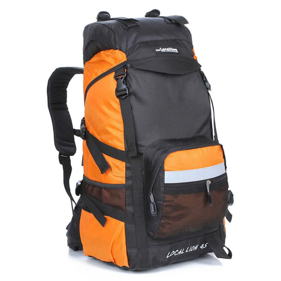Orange Местный рюкзак с изображением Льва 45L водостойкий походный рюкзак для альпинизма для мужчин и женщин, походная спортивная сумка, походный рюкзак - Цвет: Orange
