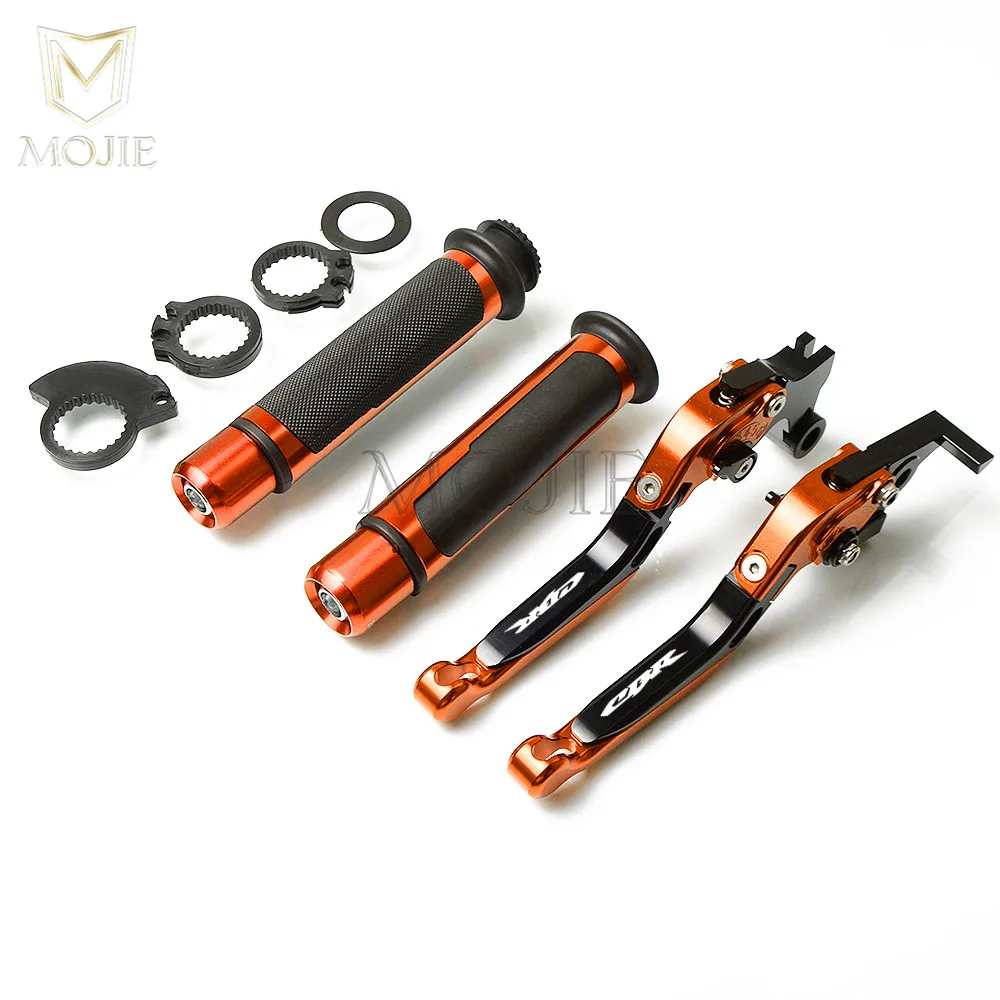 Black Orange Для Honda CBR250R CBR125R CBR150R CBR300R CB300 FA CBR500R CB500F CB500X мотоциклетные ручки тормоза и сцепления, обработанные на станке с ЧПУ ручные рукоятки - Цвет: Black Orange