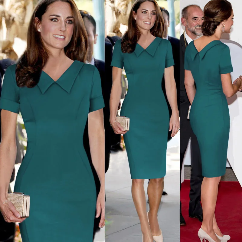 Женское платье туника с круглым воротником элегантное облегающее карандаш до