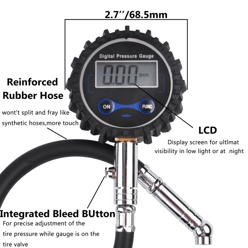 SPEEDWOW ЖК цифровой датчик давления воздуха в шинах тестер для автомобиля Авто