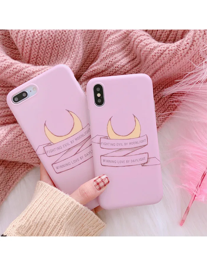 Японский кавайный аниме Сейлор Мун розовый чехол для телефона для iphone X XS XR bts мультяшный чехол силиконовый чехол для iphone 8 7 6 6s Puls