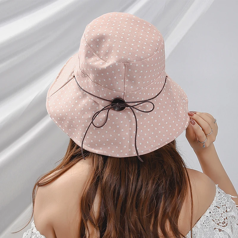 Весенне летняя женская шляпа ведро тканевая хлопковая Складная пляжная шляпка