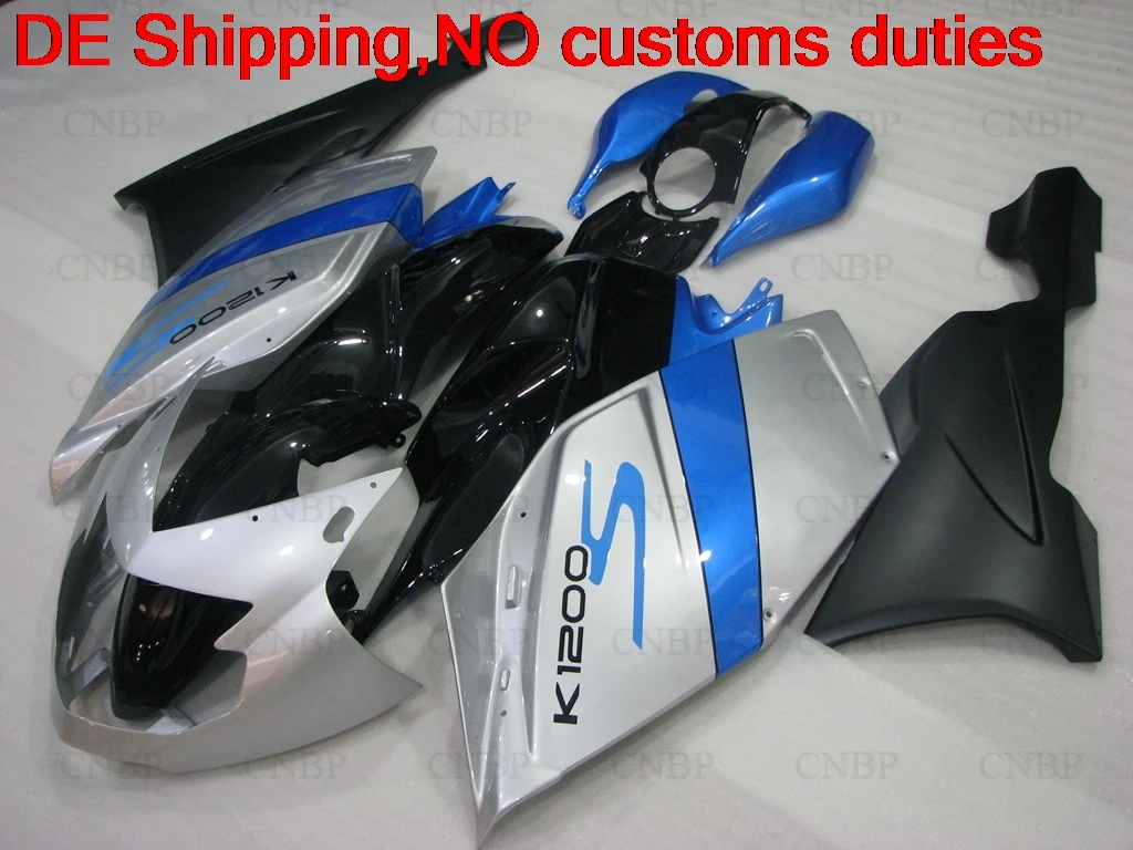 Обтекатель K 1200 S 2006 Кузов для BMW K1200S 2005 2008 серебристо черный обтекатель мотоцикла