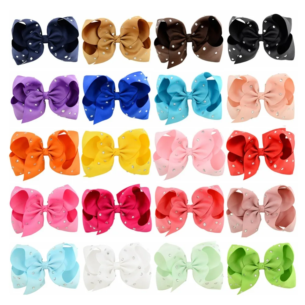 Бант для волос со стразами 20 шт./лот 5 дюйма с зажимом|hair bows|hair bows with clipsrhinestone hair |