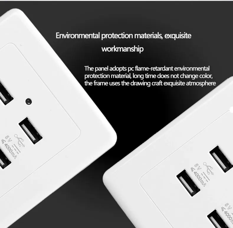 Роскошная 4 а 5 в dc 36 В/220 В 4 порта USB штепсельная розетка для дома настенное электрическое зарядное устройство для зарядки розетка